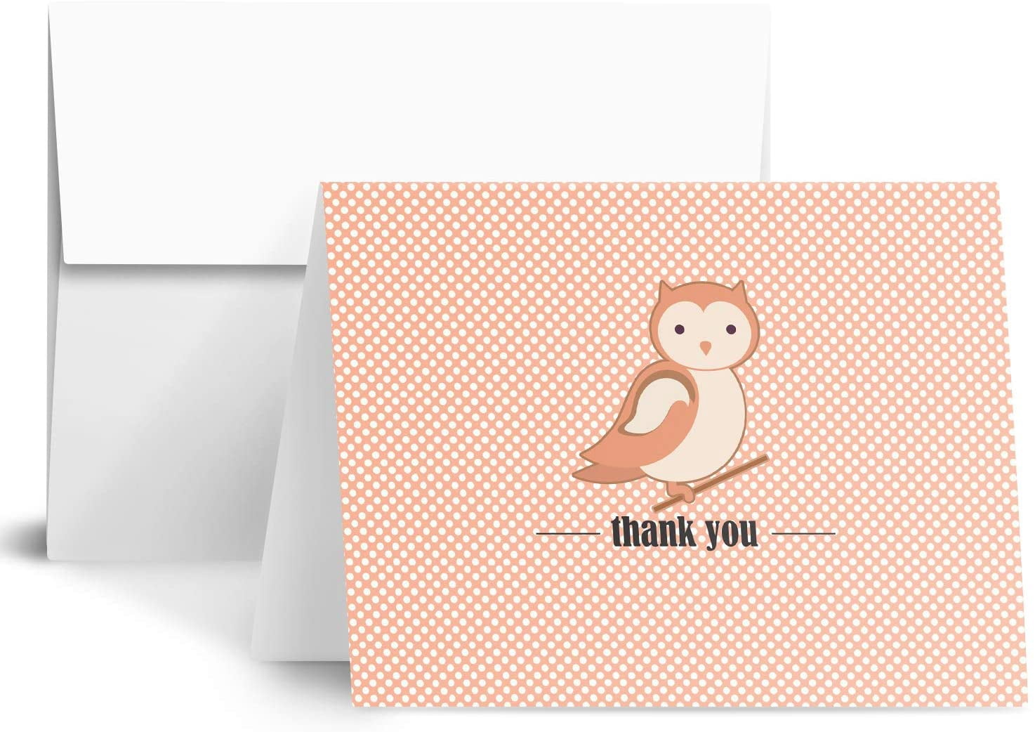 Owl Lovely Animal Thank You Note Greeting Cards with Envelopes | Printed on Thick and Sturdy 80lb (216gsm) Cardstock | Blank Interior | A2 Size – 4.25 x 5.5” | 25 per Pack