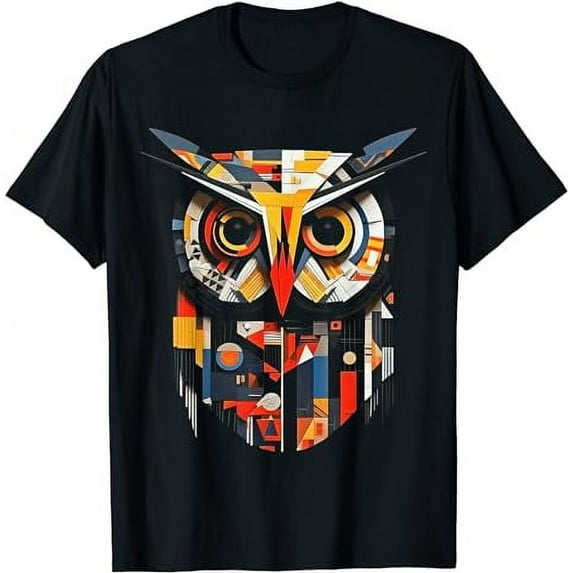 Owl Lover Artwork | Colorful Animal Motif Owl T-Shirt