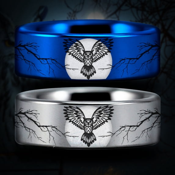 Owl Lovers Tungsten Carbide Ring