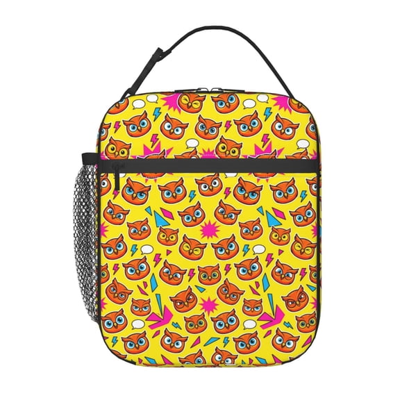 Owl Lunch Bag For Women, Cute Reusable Owls Theme Lunch Bags, Small Portable Foldable Insulated Lunch Box For Work Office Picnic Bento