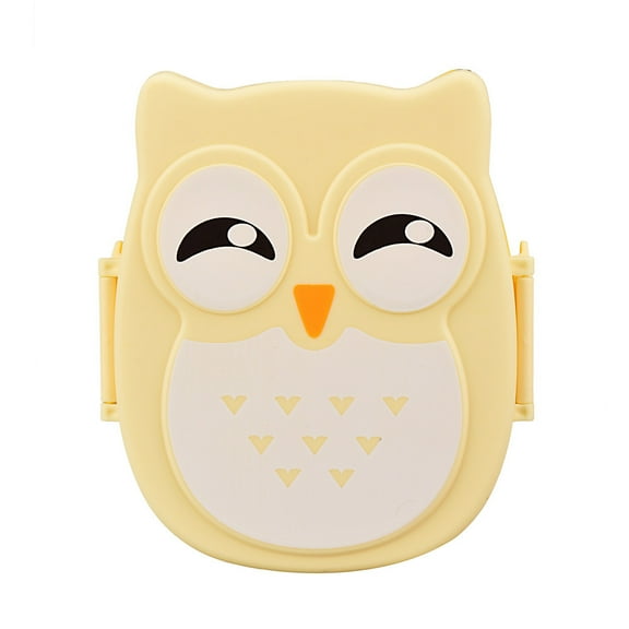 Owl Lunch Box Food Container Storage Box Portable Bento Box Yellow
