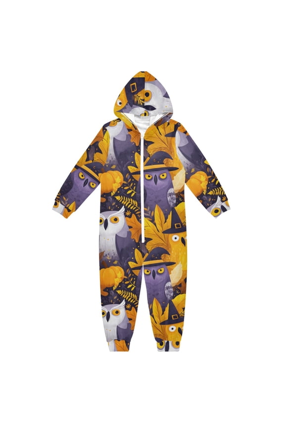 Owl Mage One Piece Pajamas Soft Jumpsuit Cozy Sleep and Play Romper Zipper and Pockets 4T