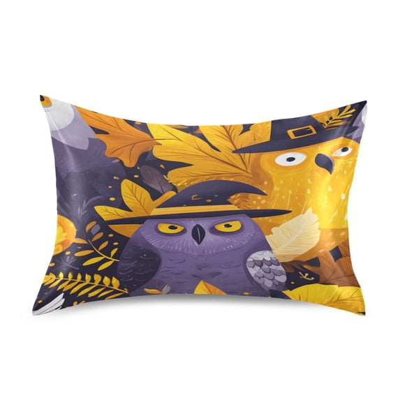 Owl Mage Standard Size Satin Pillowcase 20''x26'' Double-Sided Print Soft Wrinkle Resistant