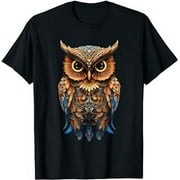 Owl Mandala Patterns Artwork Vintage Owl Lover T-Shirt