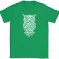 thumbnail image 1 of Owl Mandala T-Shirt Birds Beautiful Pattern Nature Gift Graphic Tee - Green, L, 1 of 1