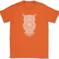 thumbnail image 1 of Owl Mandala T-Shirt Birds Beautiful Pattern Nature Gift Graphic Tee - Orange, L, 1 of 1