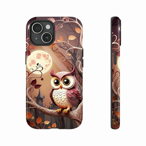 Owl Moon Night Design Phone Case for Kids & Adults with Durable Grip & Lovely Artwork, Compatible with iPhone 11/12/13/14/15/16 (Pro Max/Plus)