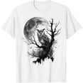 thumbnail image 1 of Owl Moon Tree Animal Print Art Animal Lover Owl T-Shirt, 1 of 4