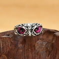 thumbnail image 1 of Owl Multicolor Eye Ring Retro Opening Adjustable Ring Unisex, 1 of 5