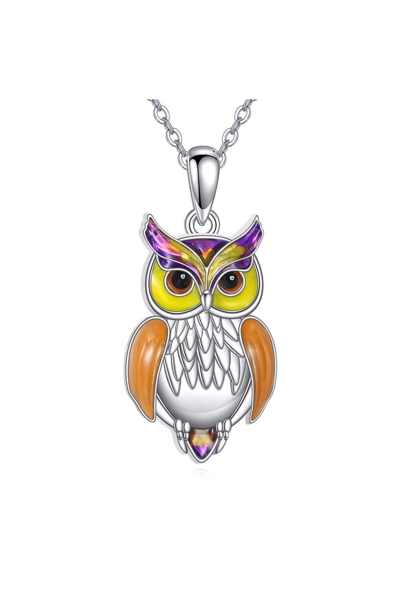 Owl Necklace 925 Sterling Silver Owl Pendant Necklace Gifts for Women Gifts Owl Lovers