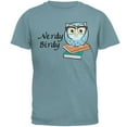 thumbnail image 1 of Owl Nerdy Birdy Funny Rhyme Mens T Shirt Seafoam SM, 1 of 1
