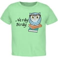 thumbnail image 1 of Owl Nerdy Birdy Funny Rhyme Toddler T Shirt Mint 3T, 1 of 1
