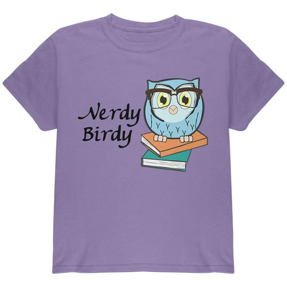 Owl Nerdy Birdy Funny Rhyme Youth T Shirt Violet YMD