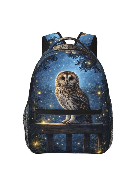 Owl Night Backpack Lightweight Travel Bag for Men and Women