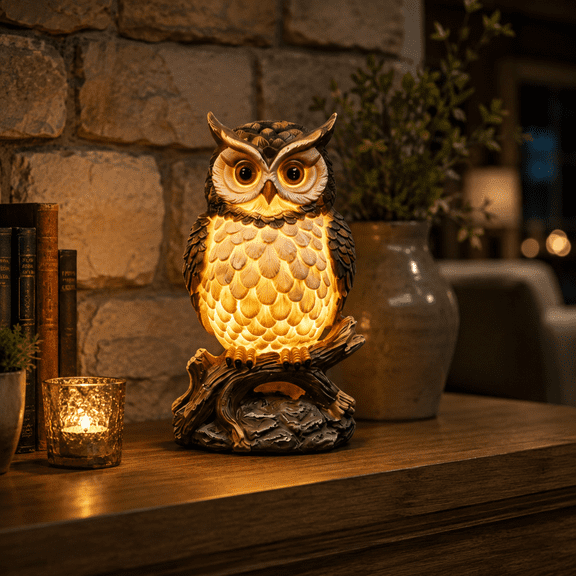Owl Night Light Led Table Lamp With Warm Glow Owl Figurine Decor Usb Powered Accent Light For Bedroom Desk Garden Home Decoration mul