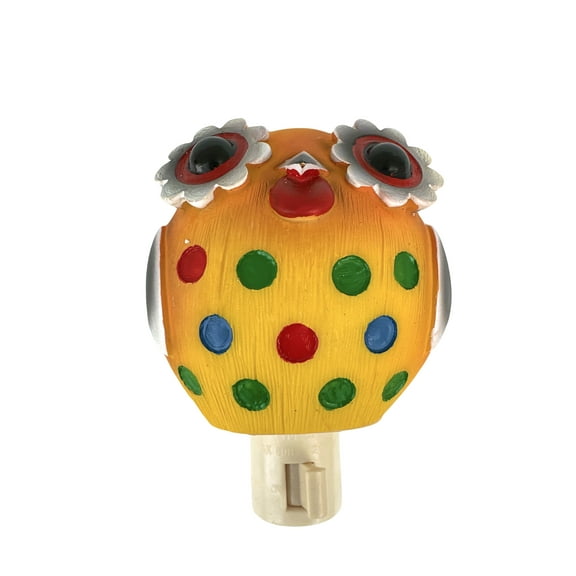 Owl Nightlight - Yellow Owl with Rainbow Dots Night Light