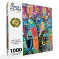Owl Oasis: The Vibrant Perch Colorful 1000 Piece Jigsaw Puzzle for