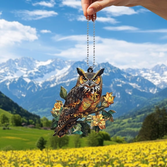 Owl Ornament, Acrylic Hanging Decor for Car, Meaningful Gift for Nature Lovers, Perfect for Birthday, Housewarming & Special Occasions