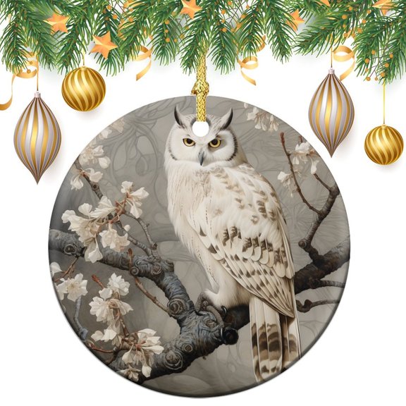 Owl Painting Christmas Ornaments Funny Animal Funny Christmas Ornaments Hanging Ornaments for Christmas Tree Decoration Xmas Day Home Party Decorations