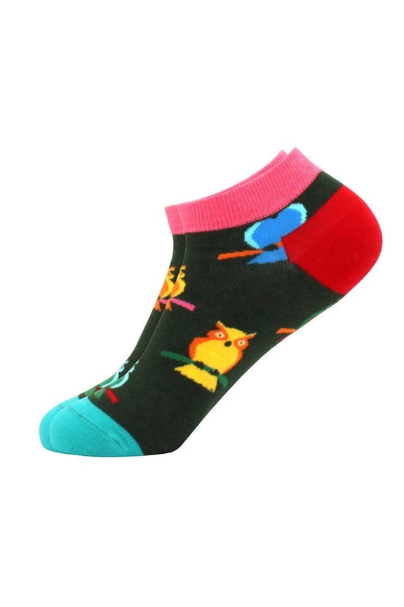 Owl Pattern Ankle Socks (Adult Medium - Women's Shoe Sizes 5-10)