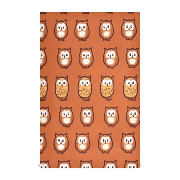 Owl Pattern Design Decorative Waffle Towel Kitchen Dishcloth 28x18in Multi-Use Tea Towel