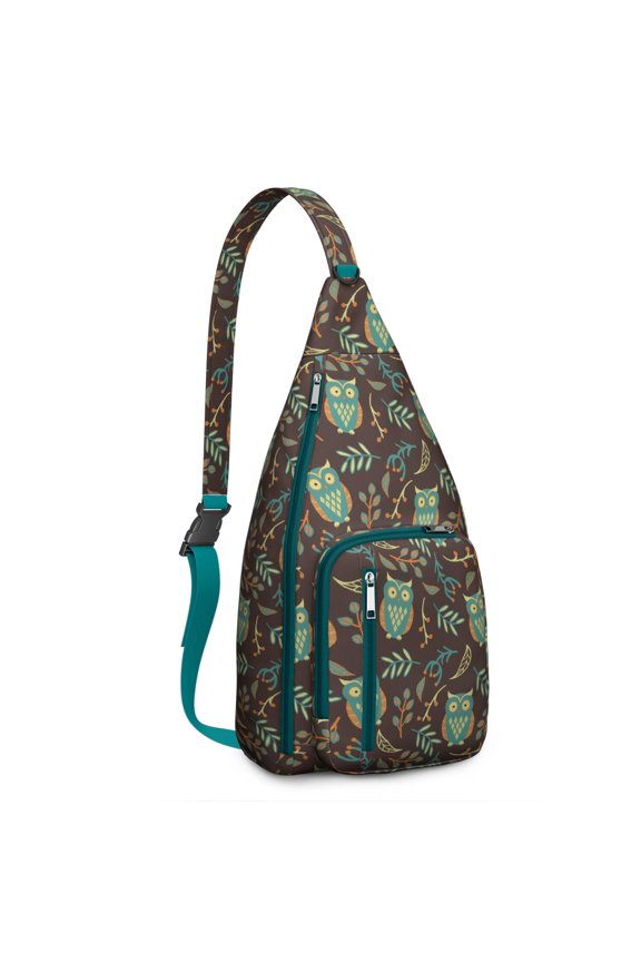 Owl Pattern Travel Sling Bag - Fashionable Crossbody Backpack with USB Charging Port, Perfect for Tech Essentials