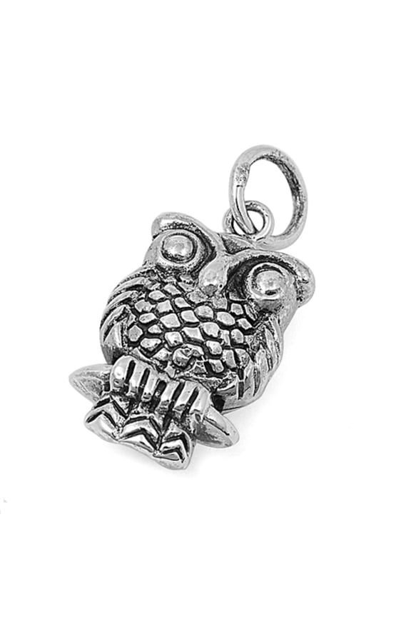Owl Pendant Sterling Silver