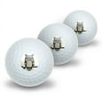 thumbnail image 1 of Owl Perched on Tree Branch Antique Rustic Tribal Bird Novelty Golf Balls, 3pk, 1 of 1