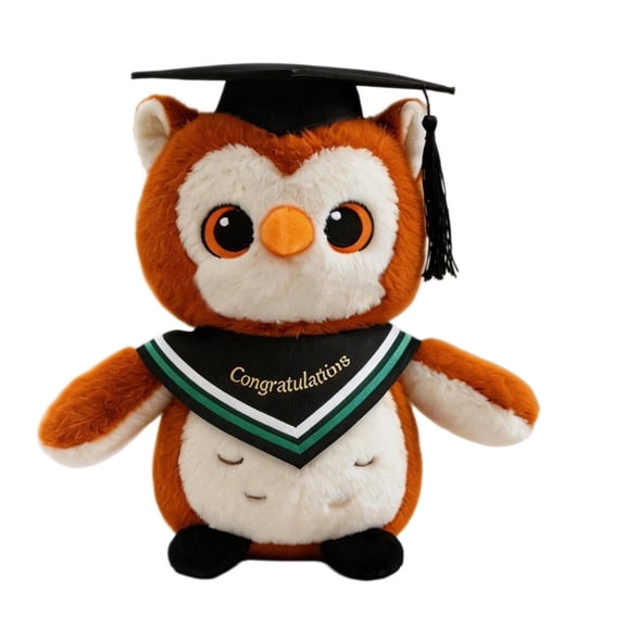 Owl PhD Graduation Graduation Owl Wearing A Doctoral Cap Doll For Classmates,B