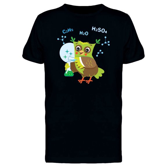 Owl Playing With Chemicals T-Shirt Men -Image by Shutterstock, Male Small