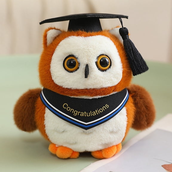 Owl Plush Toy, Blue Graduation Doctoral, 1 Piece, Graduation Season Gift Decoration