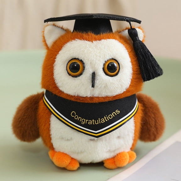 Owl Plush Toy, Graduation Yellow, 1 Pack, For Graduation Season Graduate Gift