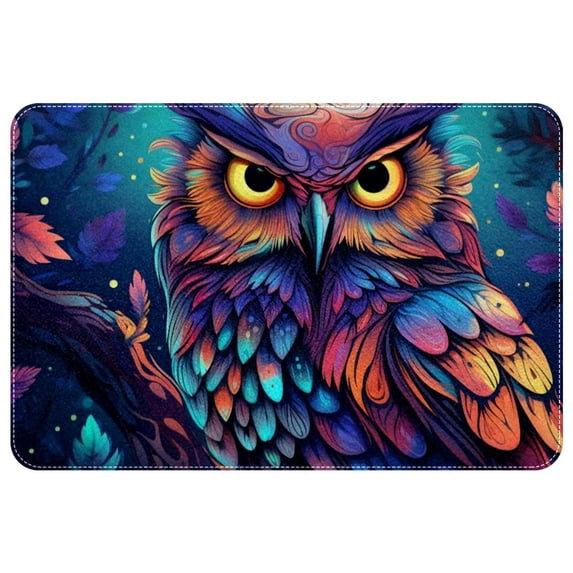 Owl Polyester Non-Slip Machine Washable Office Rug Door Rug Floor Mats