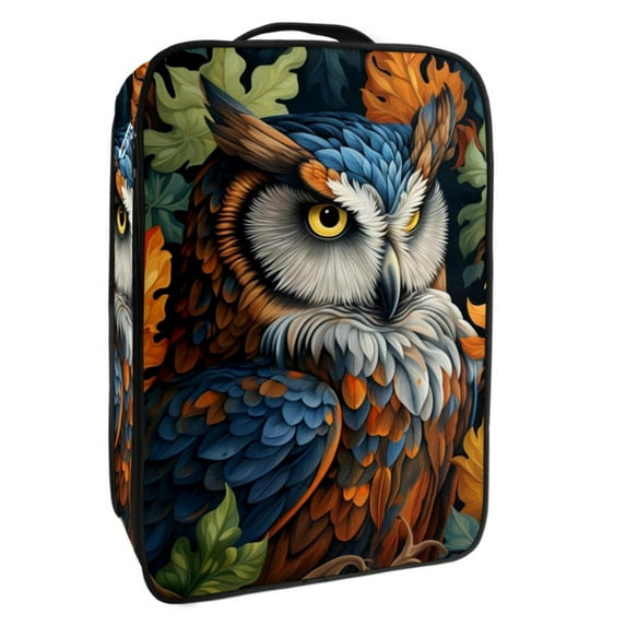 Owl Polyester Shoe Storage Box Organizer, 23x31cm/9x12in Compact Container for Shoes, Closet, under Bed - Keep Footwear Neat and Tidy!