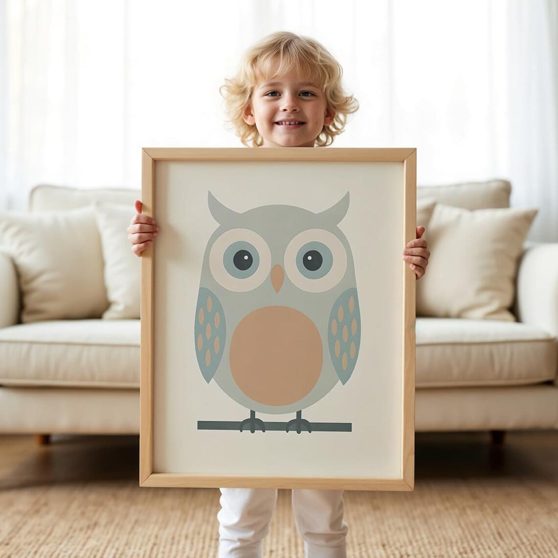Owl Poster, Boho Owl, Minimalist Nursery Wall Art Poster Decor For ...