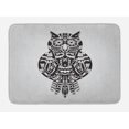 thumbnail image 1 of Owl Print Bath Mat, Hipster Style Zentangle Ornaments Night Bird Graphic, Plush Bathroom Decor Mat with Non Slip Backing, 29.5" X 17.5", Dark Brown Pale Taupe, by Ambesonne, 1 of 2