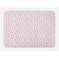 thumbnail image 1 of Owl Print Bath Mat, Illustration of and Feminine Birdies Randomly Arranged, Plush Bathroom Decor Mat with Non Slip Backing, 29.5" X 17.5", Marigold Pale Pink, by Ambesonne, 1 of 2