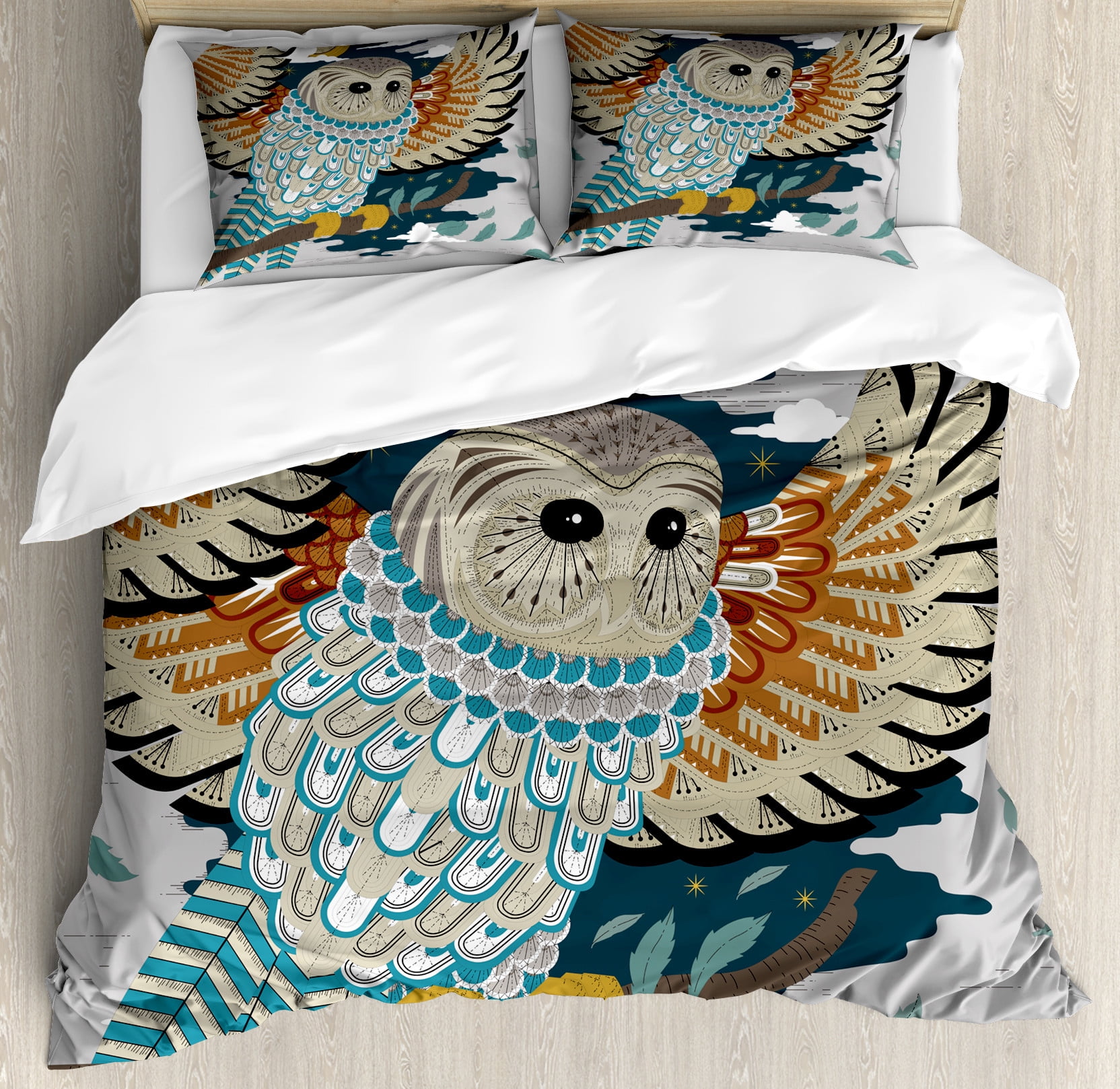 Ostrich Cute Pattern Print Duvet Cover Bedding Set