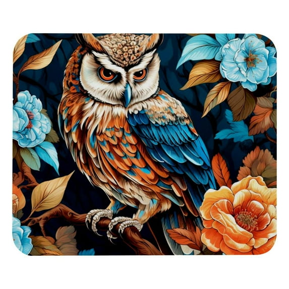 Owl Printed Square Desk Mat Mousepad, 8.3x9.8 Inch, Non-Slip Rubber Bottom, Suitable for Office and Gaming