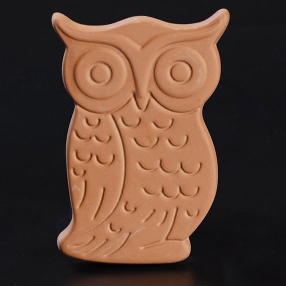 Owl Printing Terracotta Brown Sugar Saver and Softener Disc Cute Reusable Brown Sugar Keeper with Wild Animal Design Terra Cotta Kitchen Gadgets to Maintain Food Moisture in Storage Container(A)