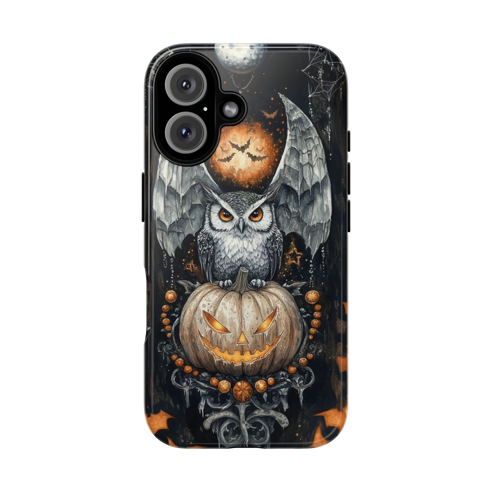 Owl Pumpkin Gothic Halloween Art Phone Case for iPhone 17 to 11 Pro Max ...