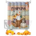 thumbnail image 1 of Owl Pumpkin Shower Curtain Set ，Waterproof Fabric Shower Curtains Fall Maple Leaf Shower Curtains for Bathroom,Bathroom Decor 60"x72", 1 of 7