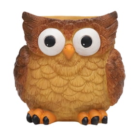 Owl Resin Succulent Planter, Animal Shaped Plant Pot with Drainage Hole (Without Branches)
