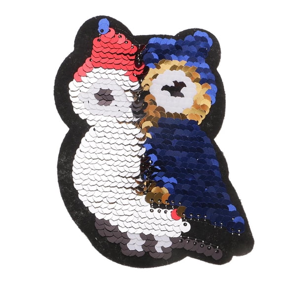Owl Reversible Color Changing Sequins Iron on Clothing DIY Appliques