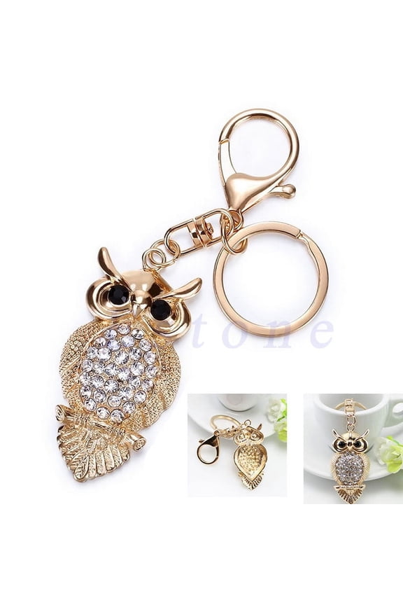 Owl Rhinestone Keychain