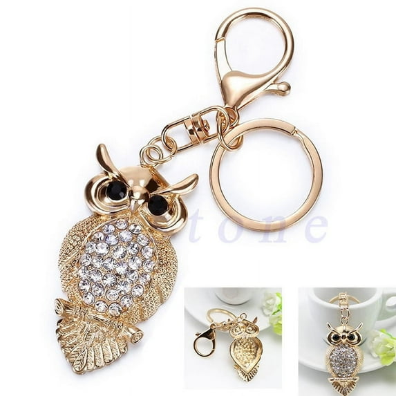 Owl Rhinestone Keychain