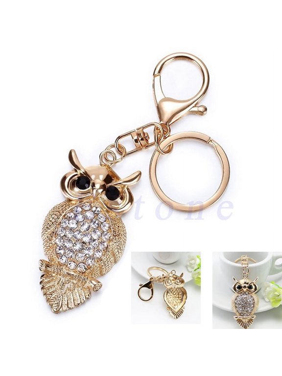 Owl Rhinestone Keychain