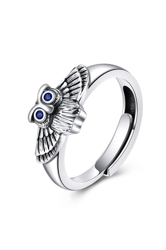 Owl Ring Sterling Silver Owl Jewelry Animal Ring For Men Women