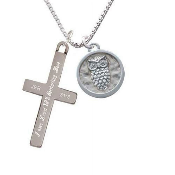 Owl - Round Seal - Everlasting Love - Cross Necklace