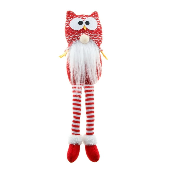 Owl Rudolph Faceless Doll Fabric Christmas Decor Plush Ornament Tabletop Display